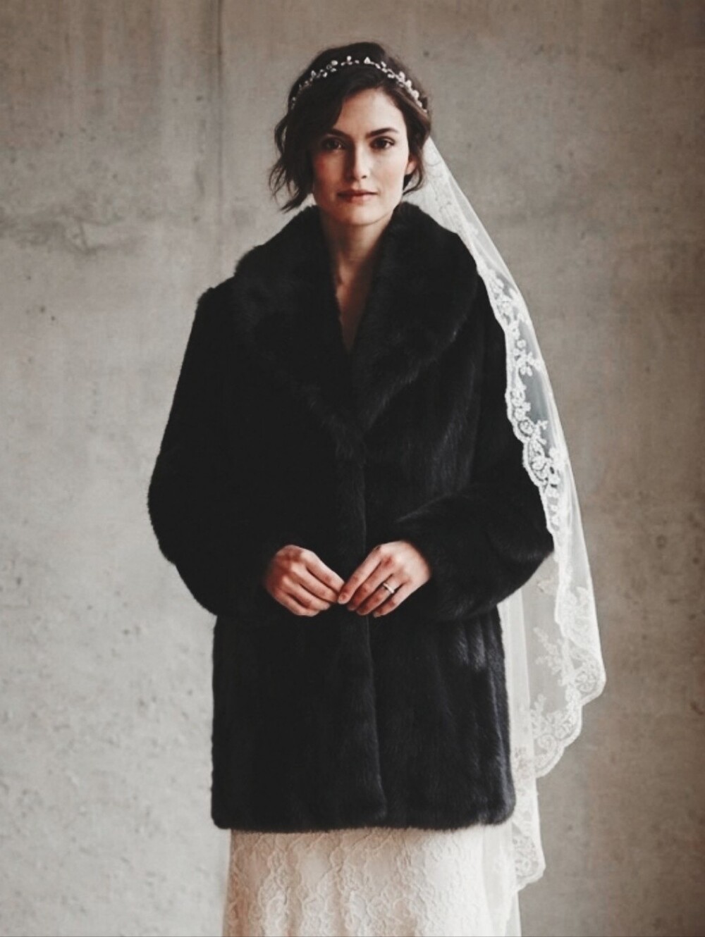Vintage Faux Fur Mink Coat M
